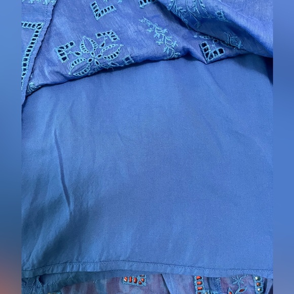 Johnny Was Jade Blue Eyelet Skirt - Picture 4 of 8
